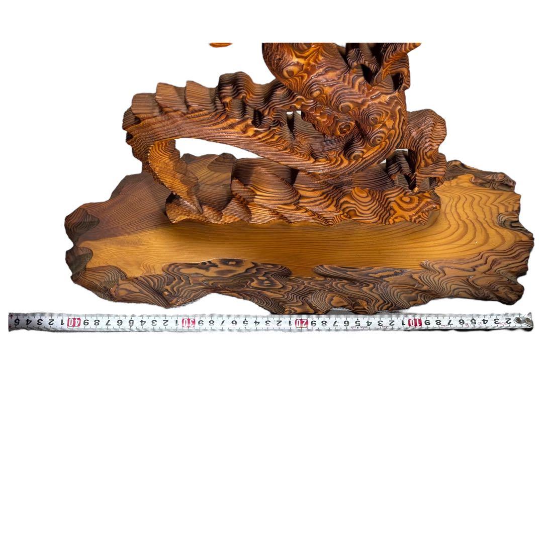 昇龍　木彫　龍　竜　縁起物　置物　インテリア　ドラゴン　木製　オブジェ