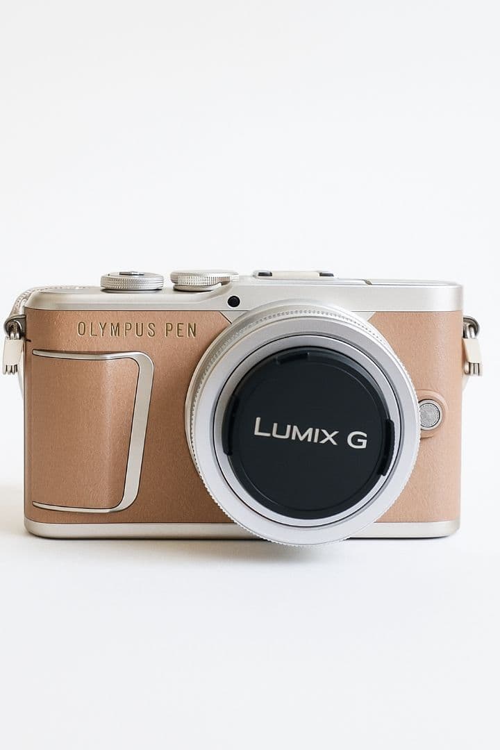 美品☆OLYMPUS PEN E-PL9 ミラーレス一眼 シルバー/ブラウン