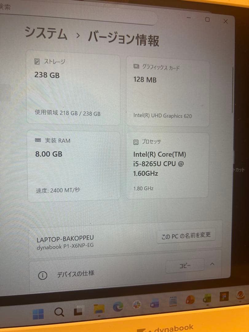 dynabook ノートパソコン【P1X6NPEG】