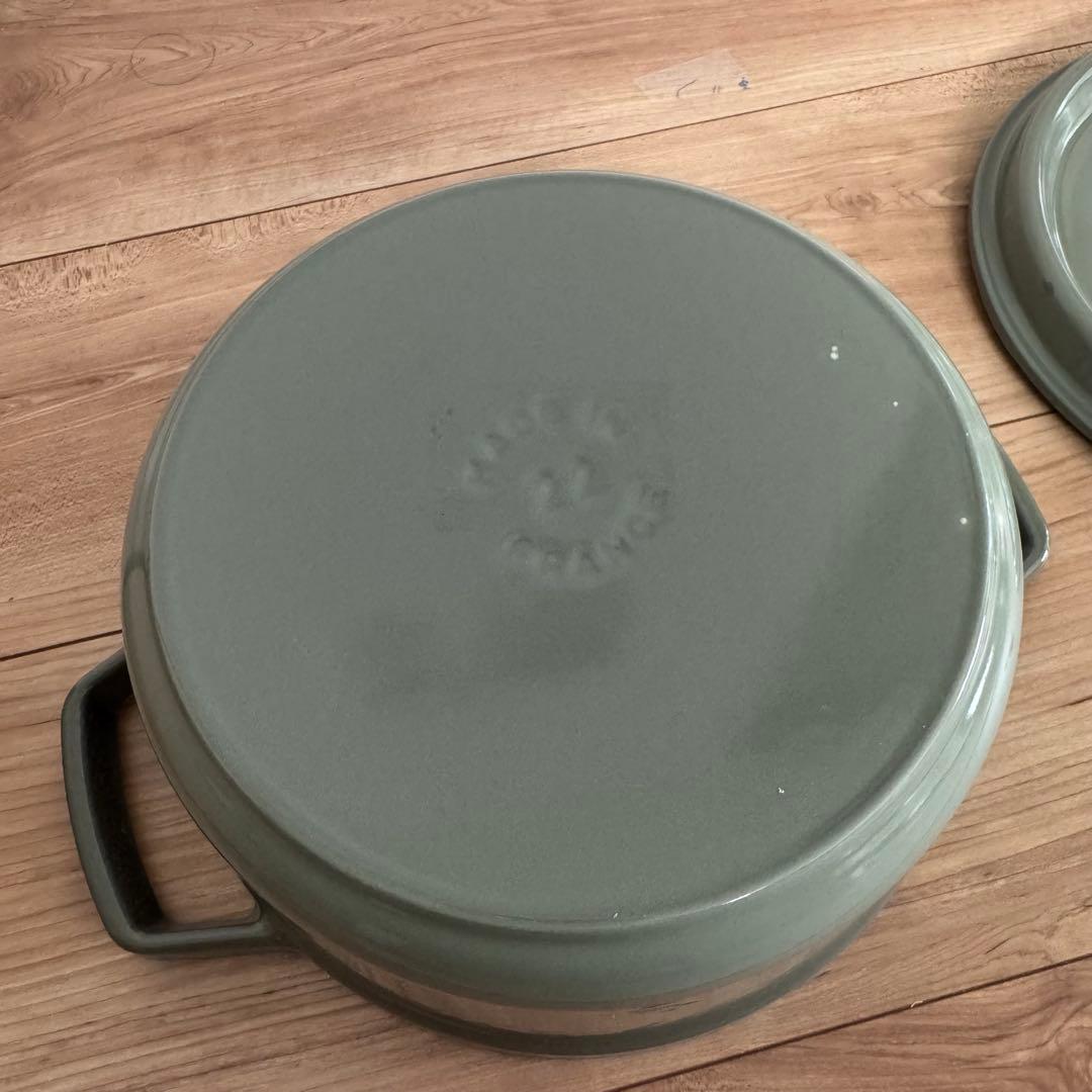 ※急ぎ発送不可【22cmユーカリ】ストウブ staub ピコ ココット ラウンド