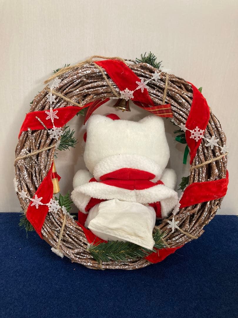 ハローキティ　クリスマスリース　レトロ　飾り　サンタ　プレゼント