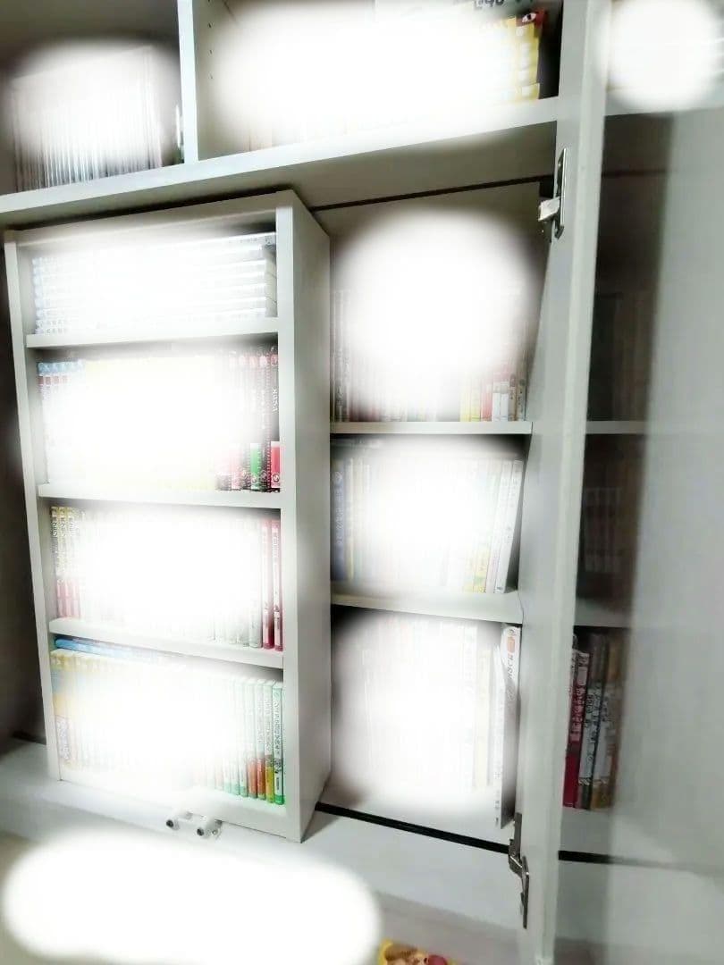 【現地引取価格】 ニトリ　本棚　扉付き　スライド