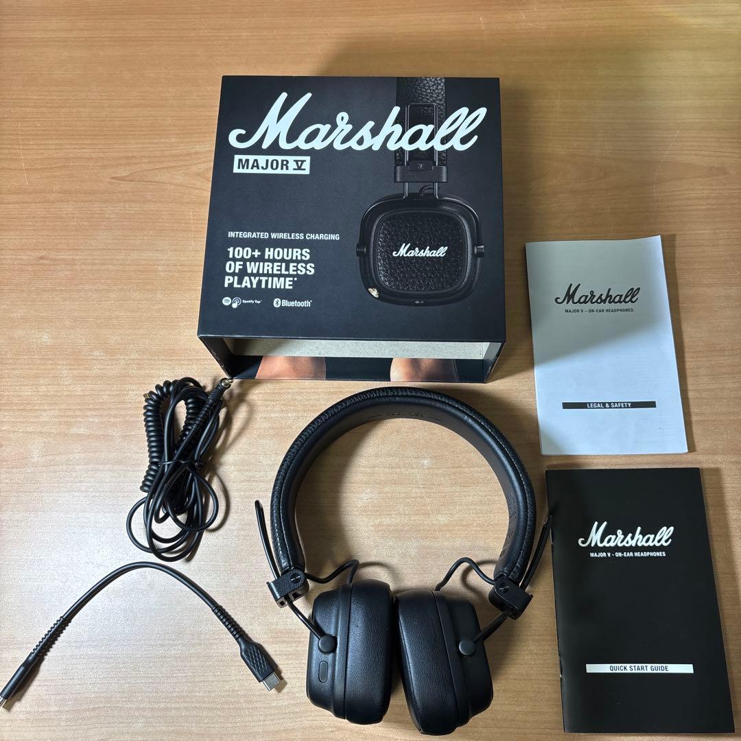 マーシャルMAJOR V ブラック オンイヤーワイヤレスヘッドホン