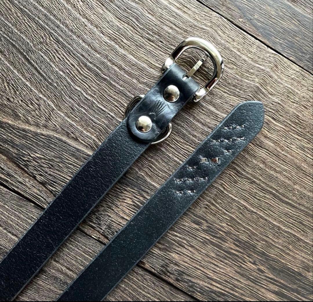 スタッズナローロングベルト　シルバーピラミッド　ミッスーリ