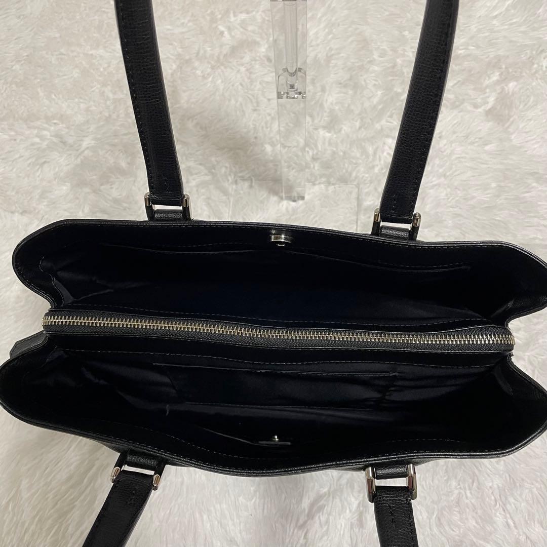 土屋鞄トートバッグ　ブラックレザーHINON ヒノン