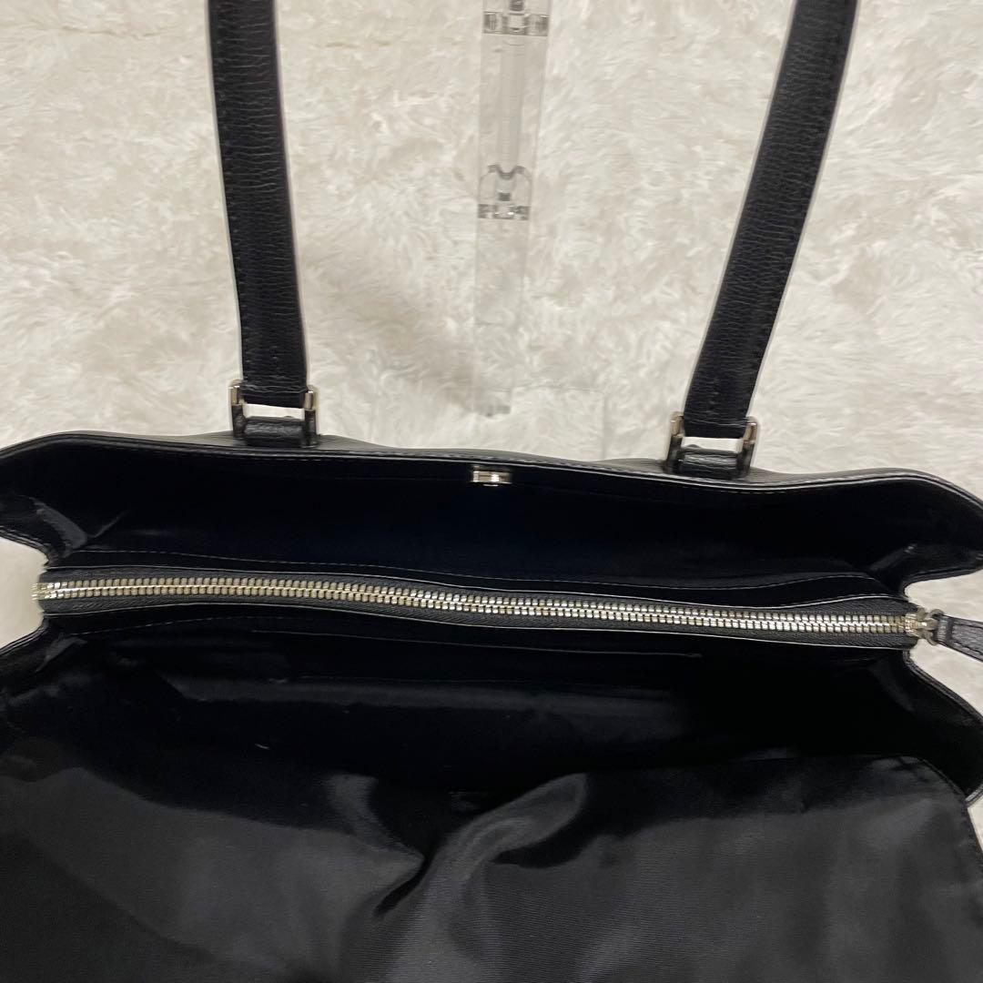 土屋鞄トートバッグ　ブラックレザーHINON ヒノン