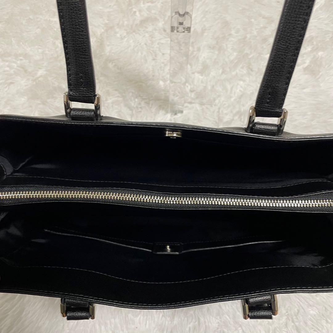 土屋鞄トートバッグ　ブラックレザーHINON ヒノン