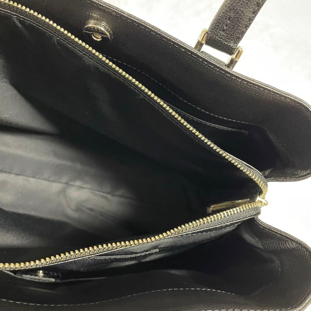 土屋鞄トートバッグ　ブラックレザーHINON ヒノン