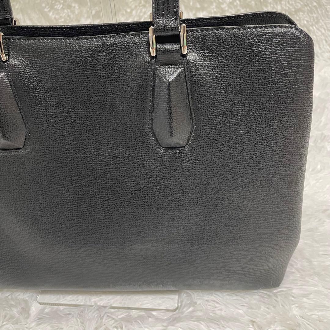 土屋鞄トートバッグ　ブラックレザーHINON ヒノン