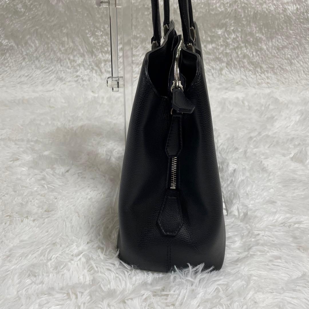 土屋鞄トートバッグ　ブラックレザーHINON ヒノン