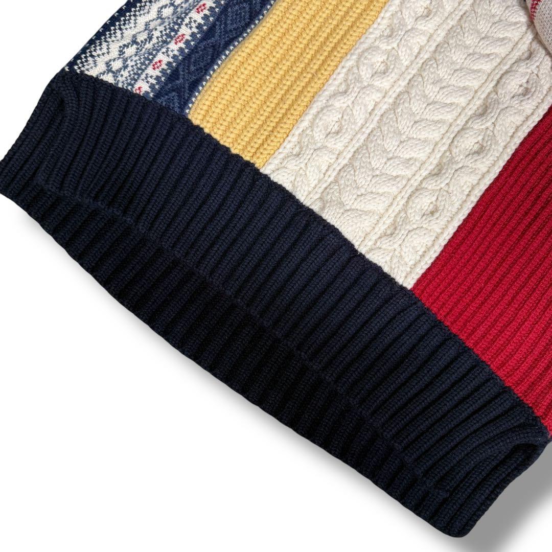 極美品 BURBERRY カシミヤ混 アシメトリー ケーブル チャンキーニット