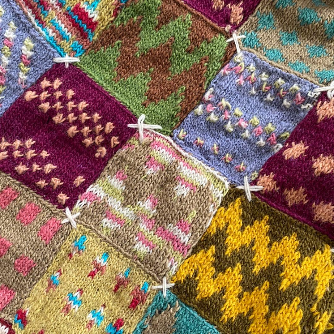 未使用品 EL RODEO エルロデオ パッチワーク ニット コート ニコちゃん