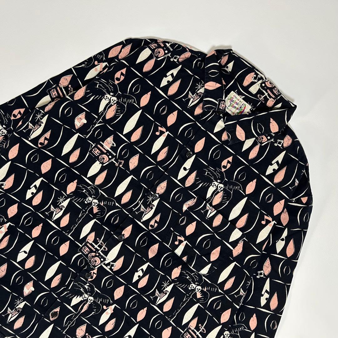 の*ち様 美品 ヒステリックグラマー アロハシャツ オープンカラー 長袖 コット