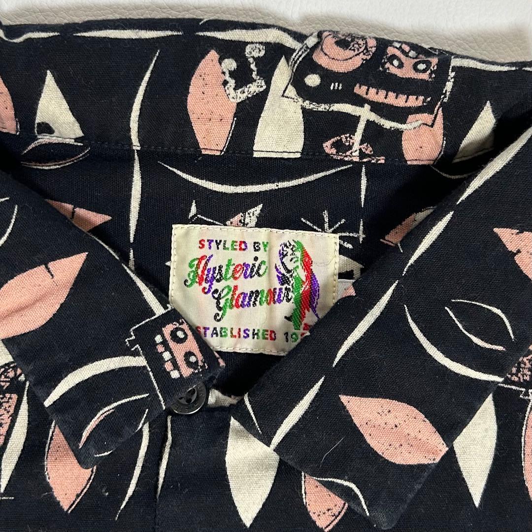の*ち様 美品 ヒステリックグラマー アロハシャツ オープンカラー 長袖 コット