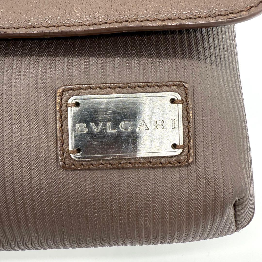 ★希少モデル★ブルガリ 本革 メッセンジャーバッグ ロゴプレート ロゴショルダー