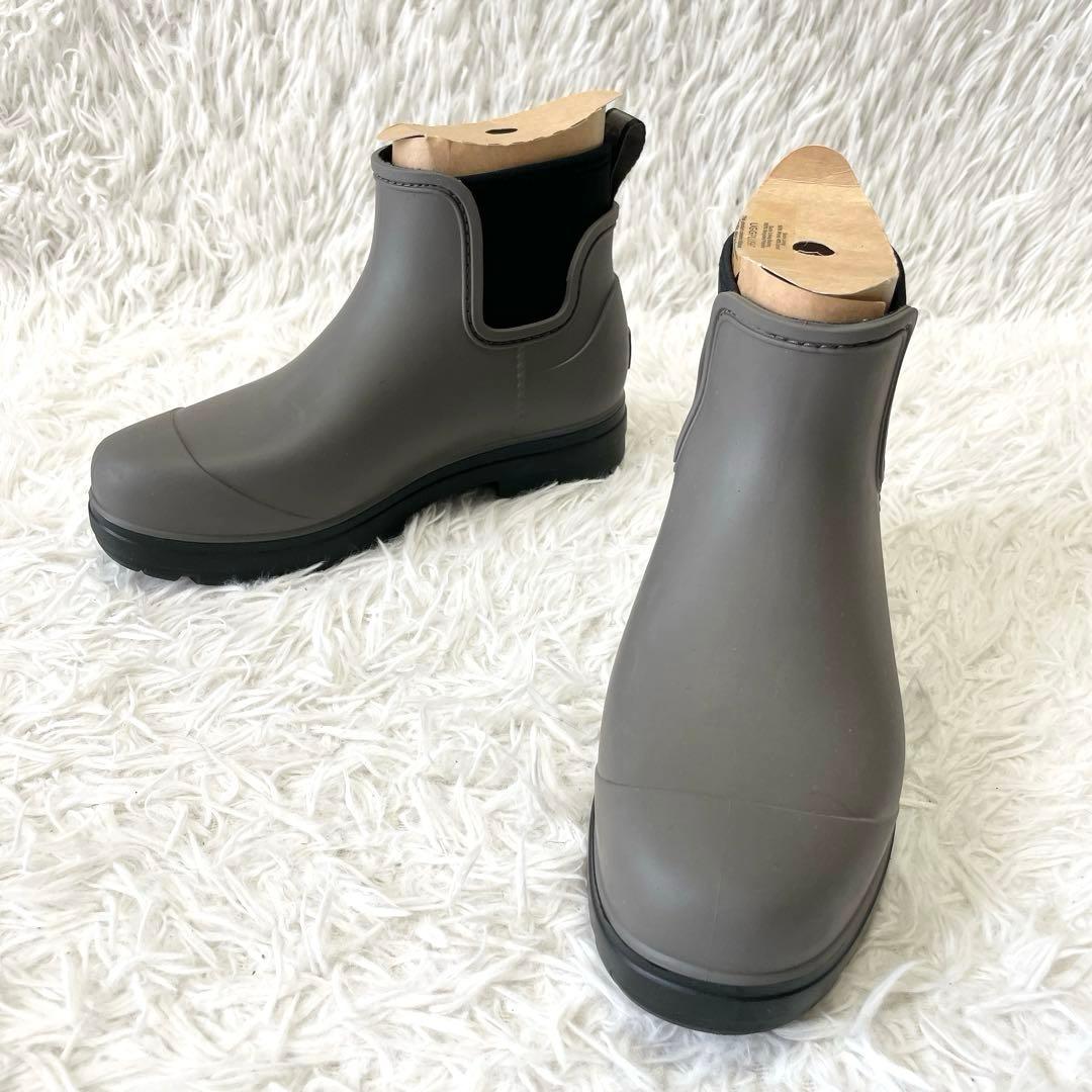 未使用級✨UGG DROPLETドロップレット レインブーツ グレー系 25.0