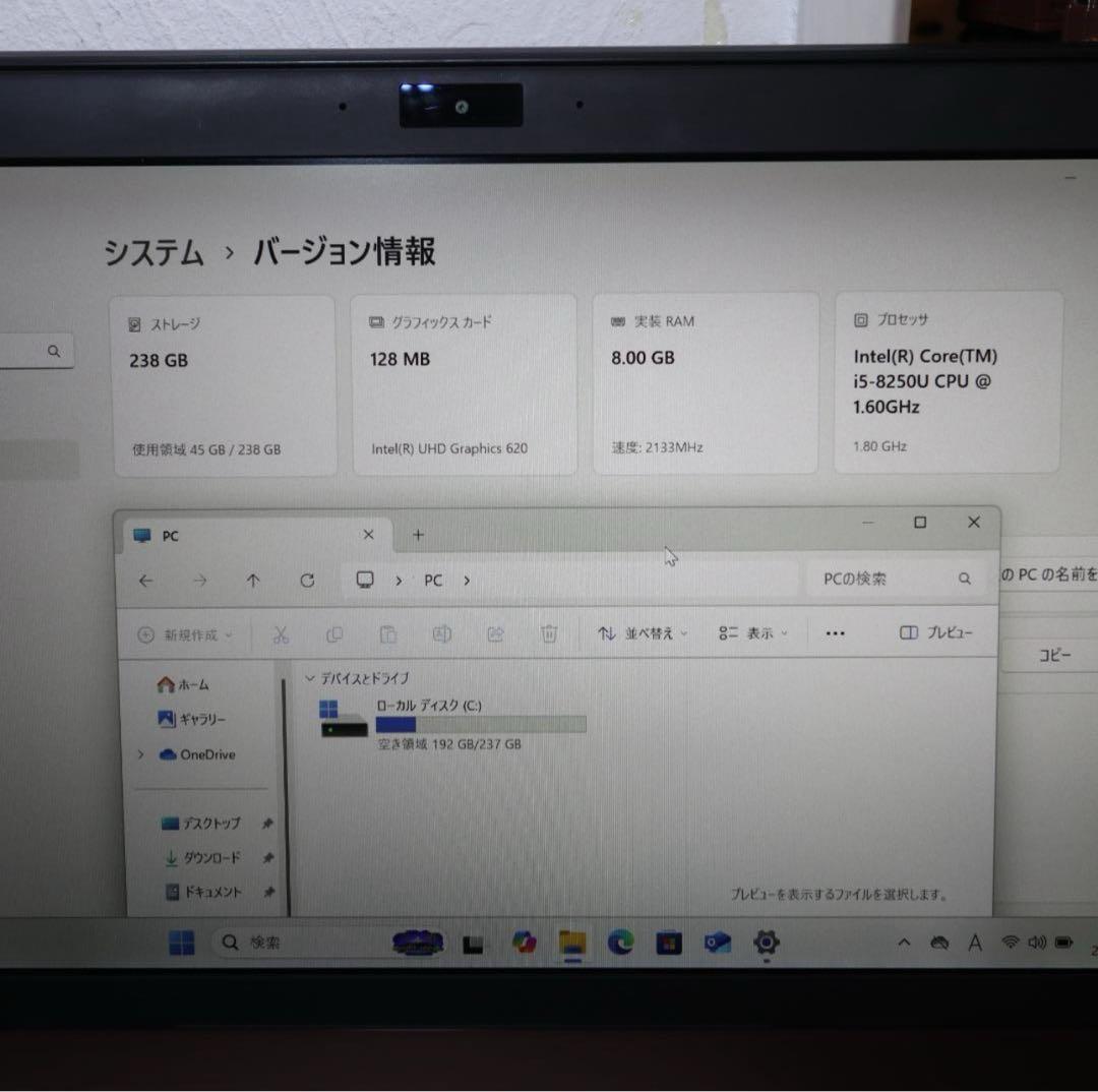 Win11公式対応9世代i5/メ16G/SSD+HDD/カメラ/無線/タッチ液晶