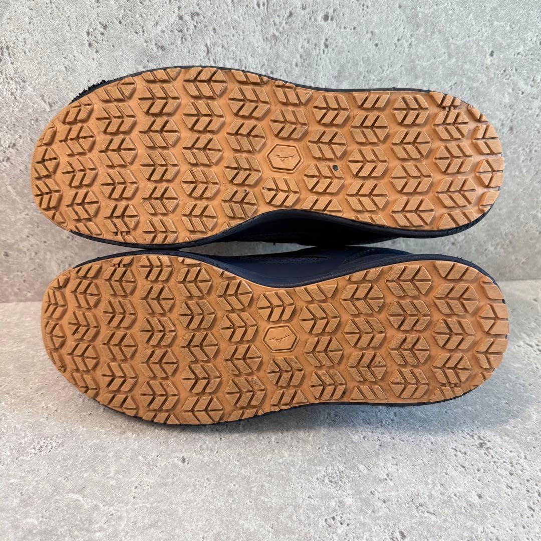 美品 MIZUNO 安全靴 BOA ダイヤル式 JSAA ネイビー 25.5cm