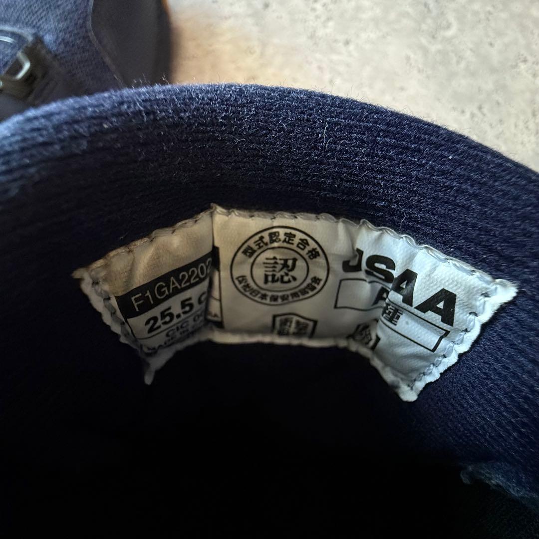 美品 MIZUNO 安全靴 BOA ダイヤル式 JSAA ネイビー 25.5cm