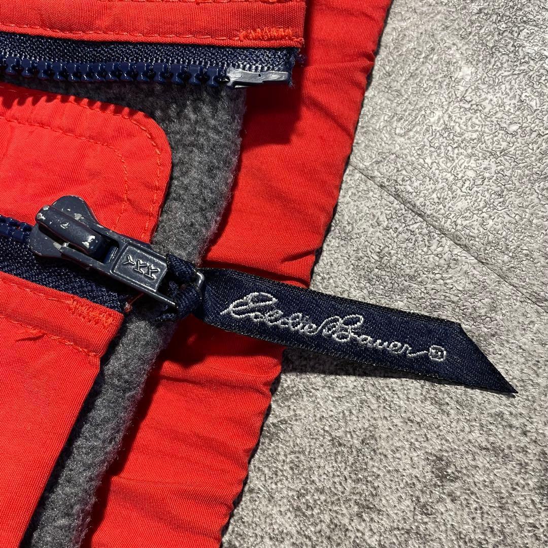 USA製Eddie Bauerウォームアップオレンジ短丈刺繍ロゴXL90s黒タグ