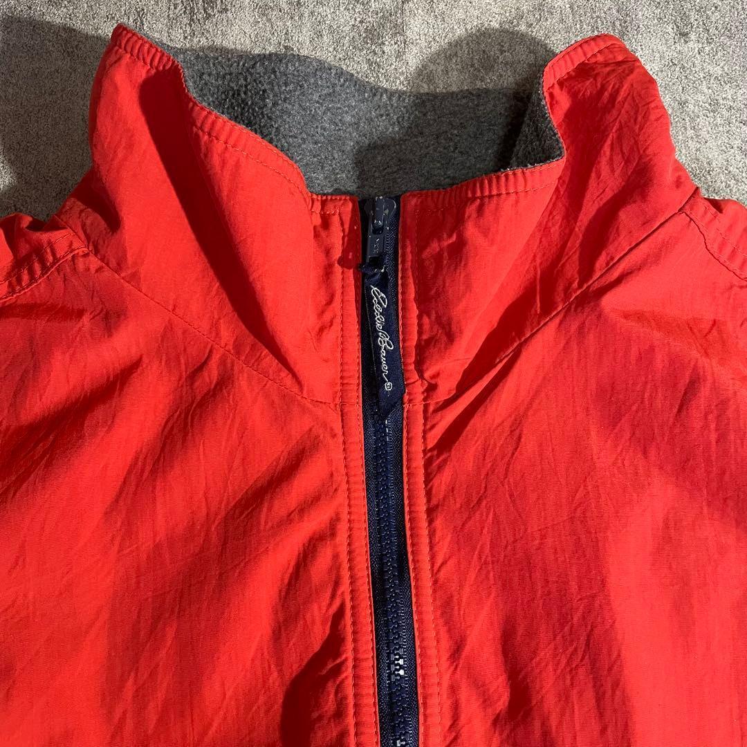 USA製Eddie Bauerウォームアップオレンジ短丈刺繍ロゴXL90s黒タグ