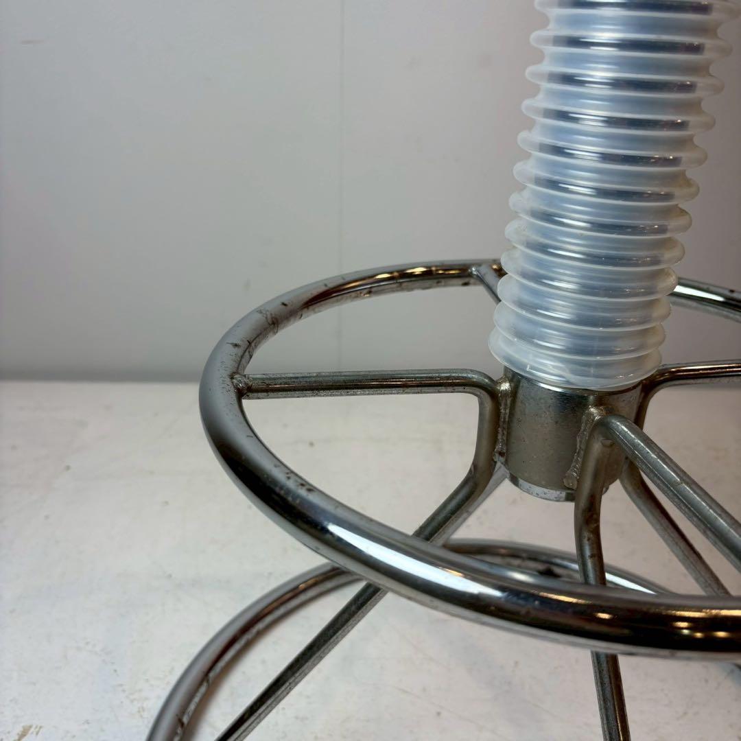 カウンターチェア スタンド椅子 バーチェア 昇降式　ホワイト　ミッドセンチュリー