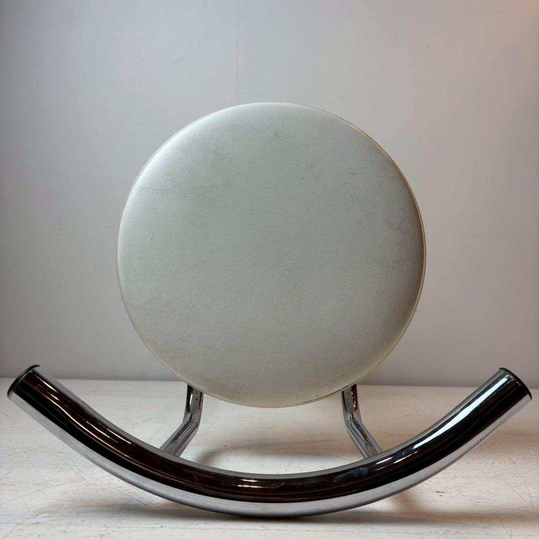 カウンターチェア スタンド椅子 バーチェア 昇降式　ホワイト　ミッドセンチュリー