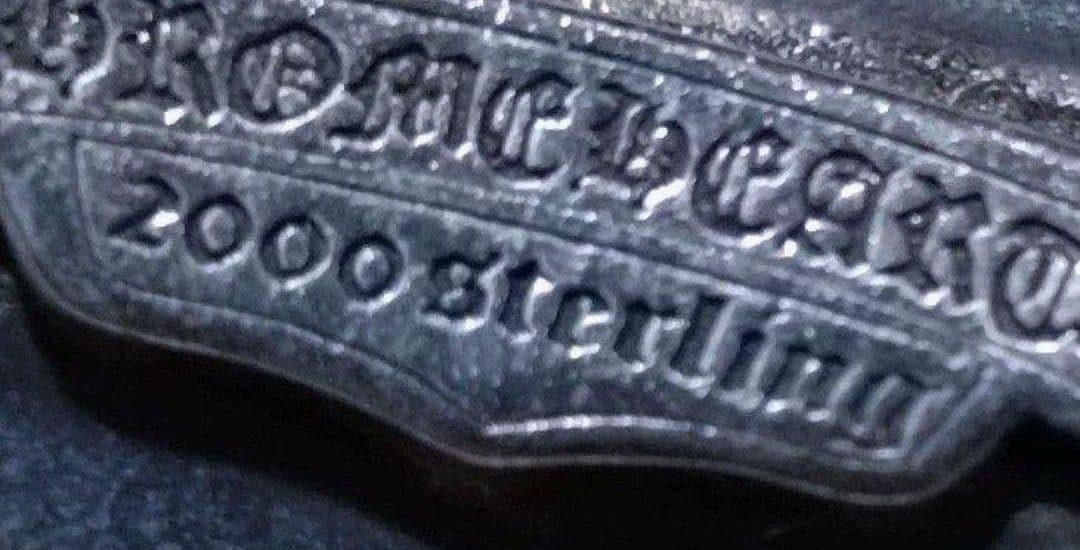 silver 925 メンズ クロスブレスレット フローラル 刻印有り 22cm