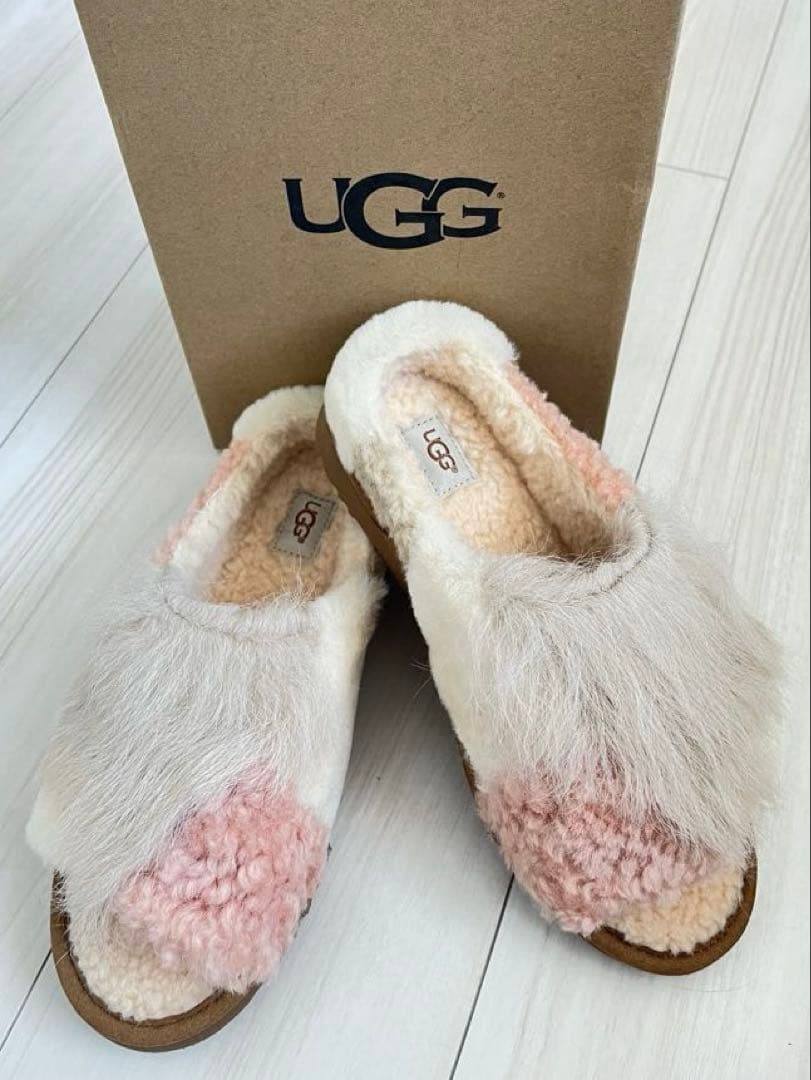 希少新品未使用♬UGG W DIANE WISP ファーサンダル ピンクシューズ
