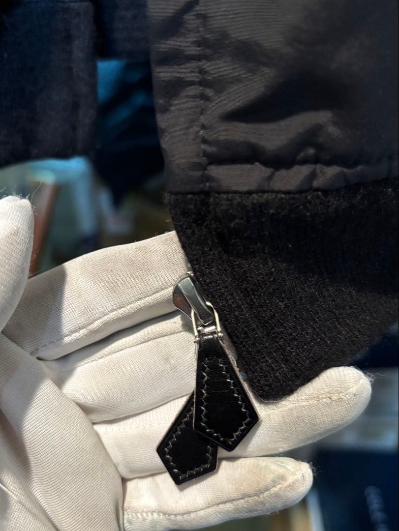 エルメス カシミアニット 100％ 総裏地 パーカー ジャケット フード