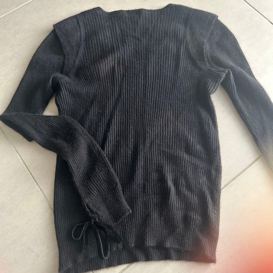 【美品】CHANEL カシミア100% ニット　Vネック　ブラック　黒