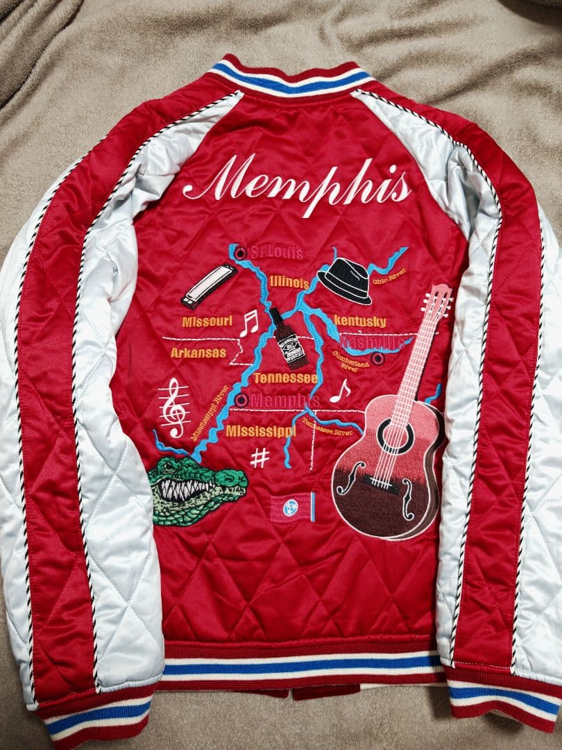 未使用近 BILLVAN２面用 別珍 日本限定 ワニ ワシ スカジャン 美品