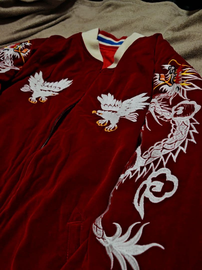 未使用近 BILLVAN２面用 別珍 日本限定 ワニ ワシ スカジャン 美品