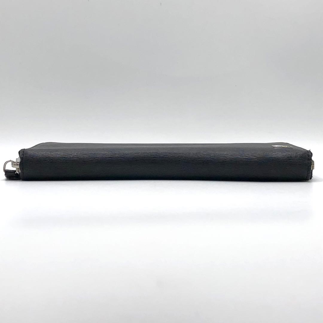 ポーター カレント 長財布 ラウンドジップ レザー 本革 ロゴ 黒