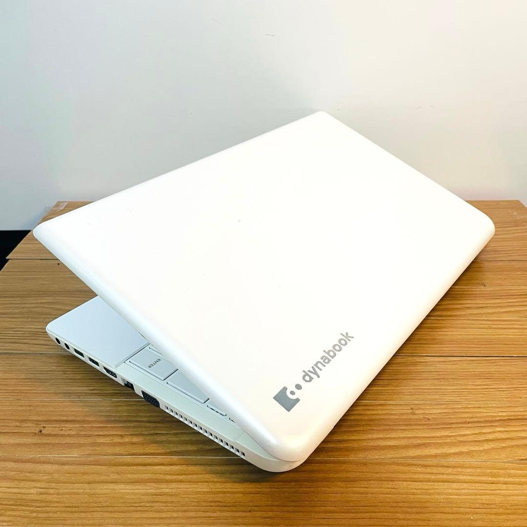 東芝ホワイトノートパソコン SSD Windows11 オフィスカメラDVD