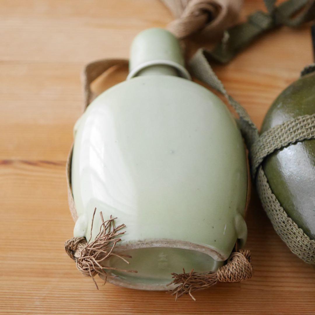 古い陶器の水筒瓶 3点セット 統制番号あり 瀬828