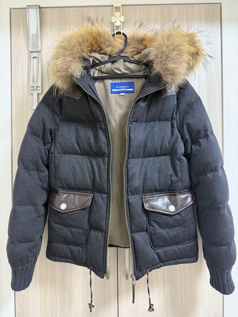 バーバリーブルーレーベル　ダウンジャケット　ダークグレー　36 S