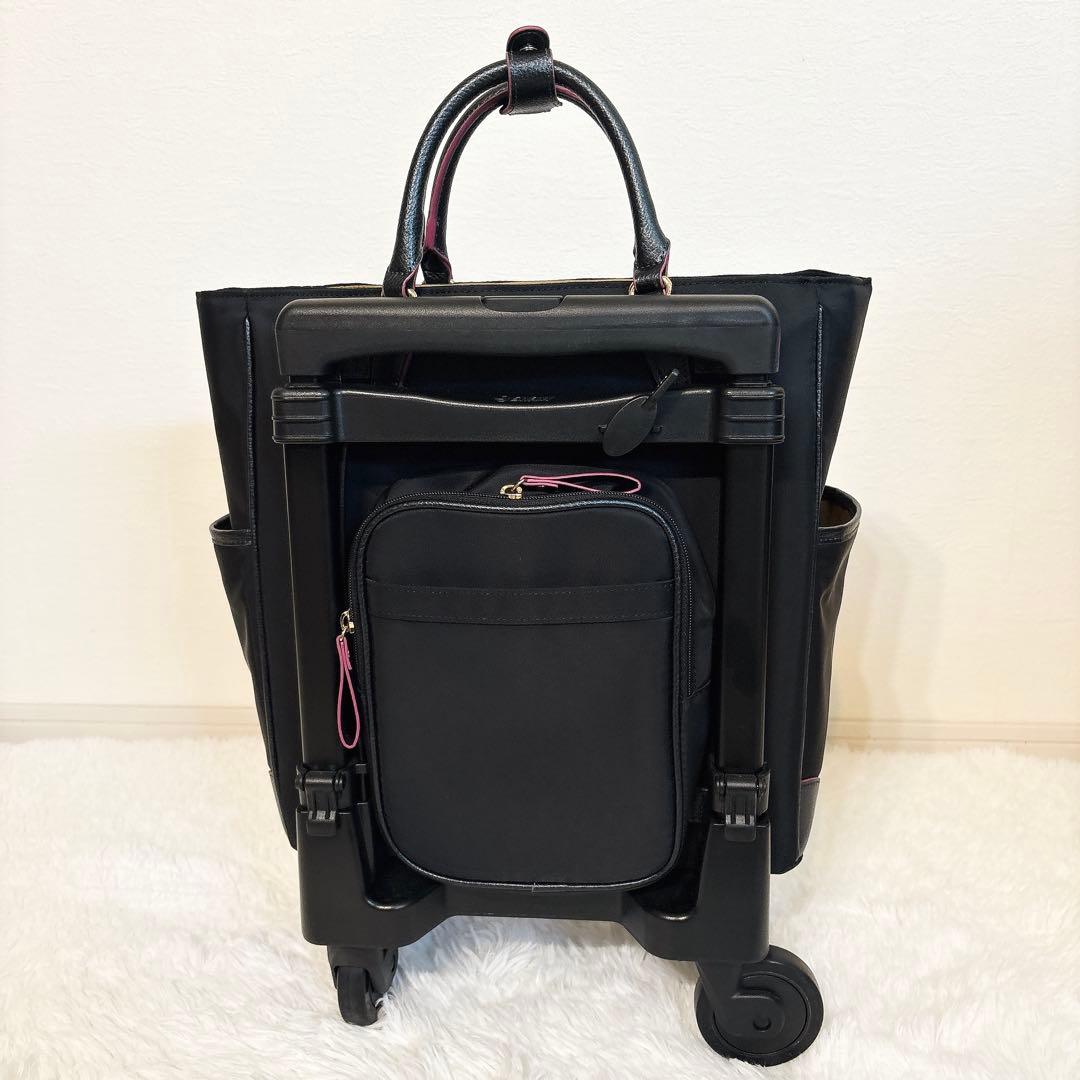 ✨極美品✨ スワニー キャリーバッグ D-598 リリーア ブラック 4輪