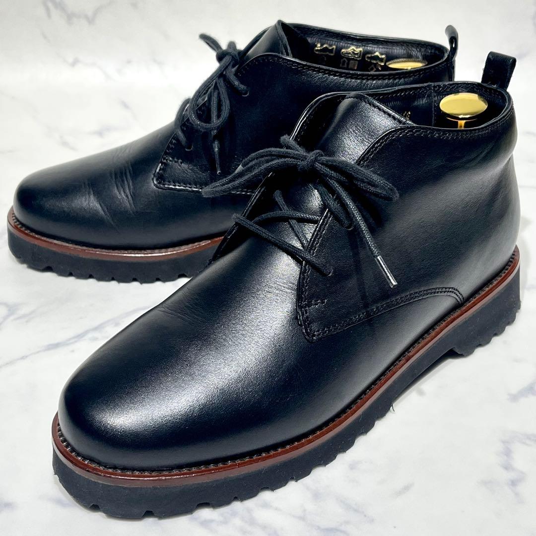 極美品☆ガンター ショートブーツ 黒 23.5cm コンフォート ラギッドソール