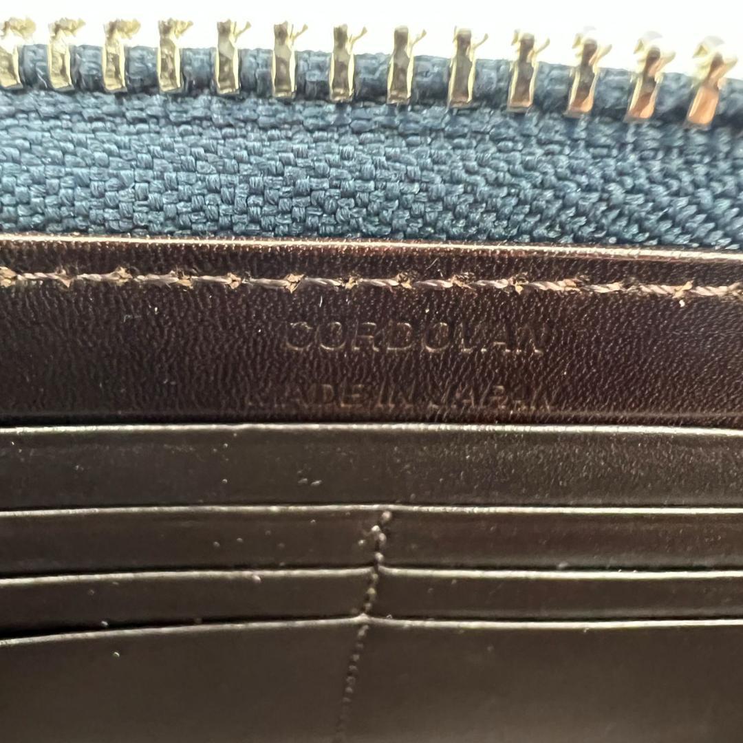 未使用品箱付 プレリー☆メンズ ジッピーウォレット 長財布 コードバン 本革 紺