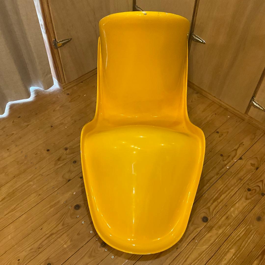 希少 パントンチェア クラシック リプロダクト？ 艶ありイエロー ビンテージ