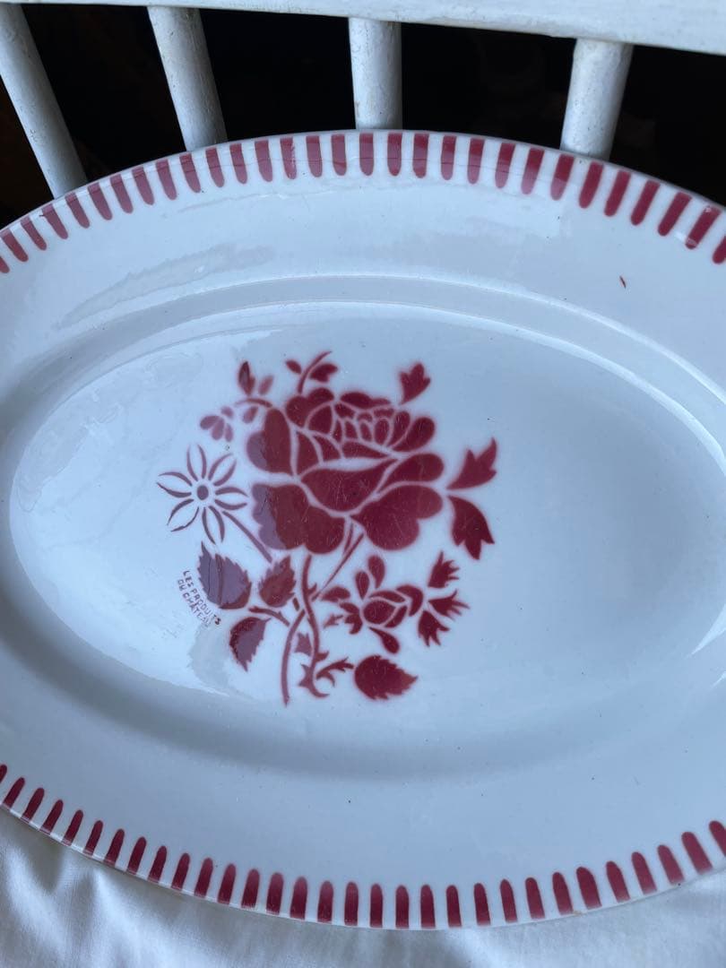 murakawa 陶器　リュネビル　オーバル　楕円形　大皿　薔薇　ラヴィエ