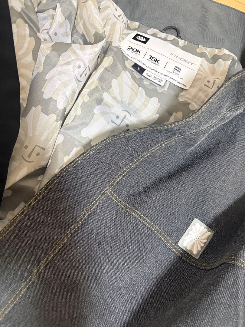 686 Dojo 23-24 L ブラックデニム スノボウェア パンツ付き