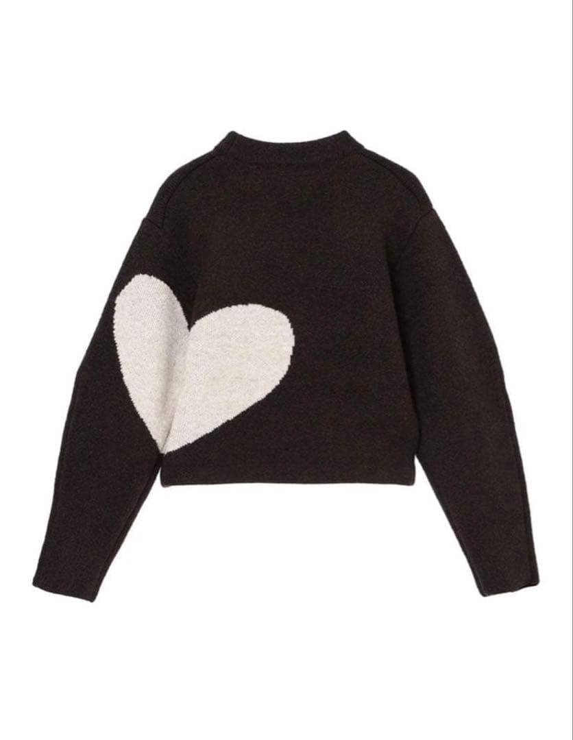 NKNIT ハートパターンニット　Small BROWN/BEIGE