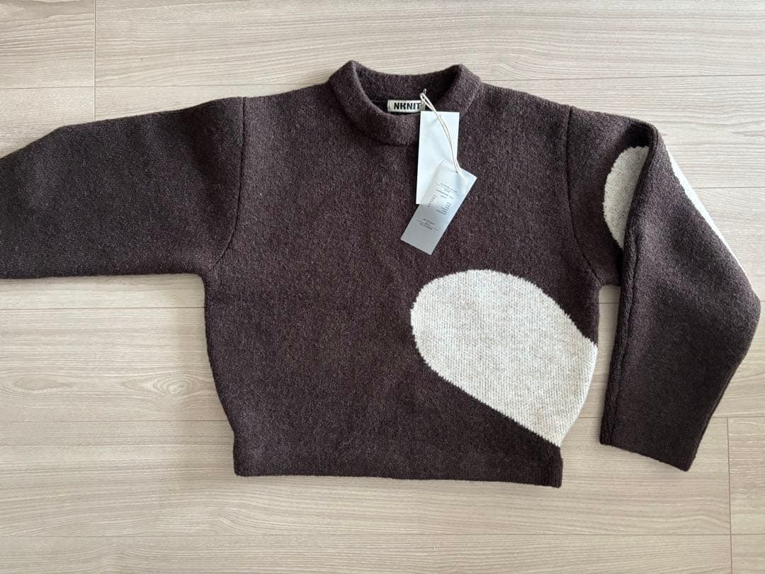 NKNIT ハートパターンニット　Small BROWN/BEIGE