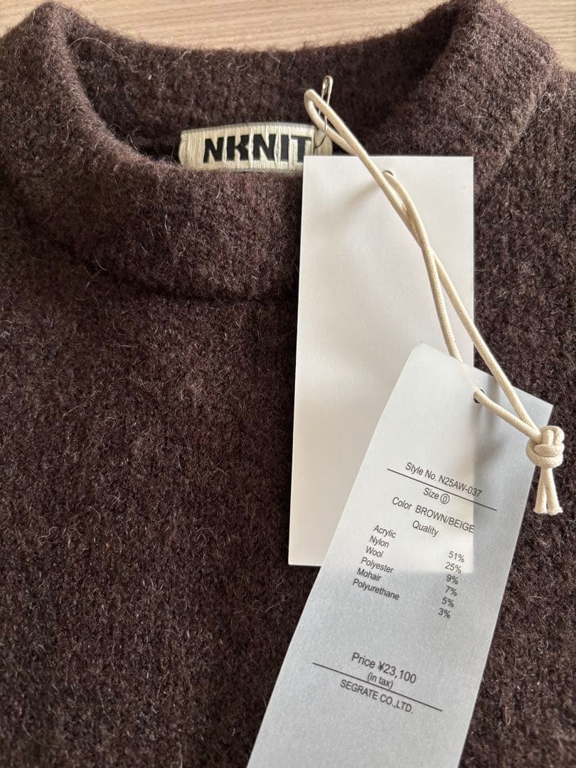 NKNIT ハートパターンニット　Small BROWN/BEIGE