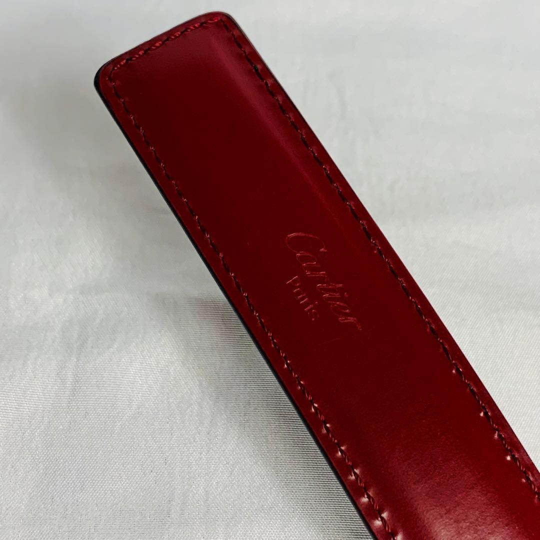 極美品　カルティエ リバーシブル マストタンク ベルト レザー ボルドー