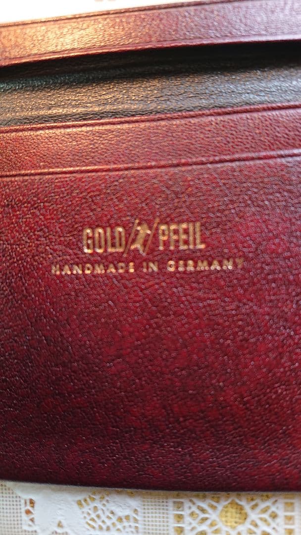 ゴールドファイルオックスフォードバーガンディ、パスケース、カードケース、定期入れ