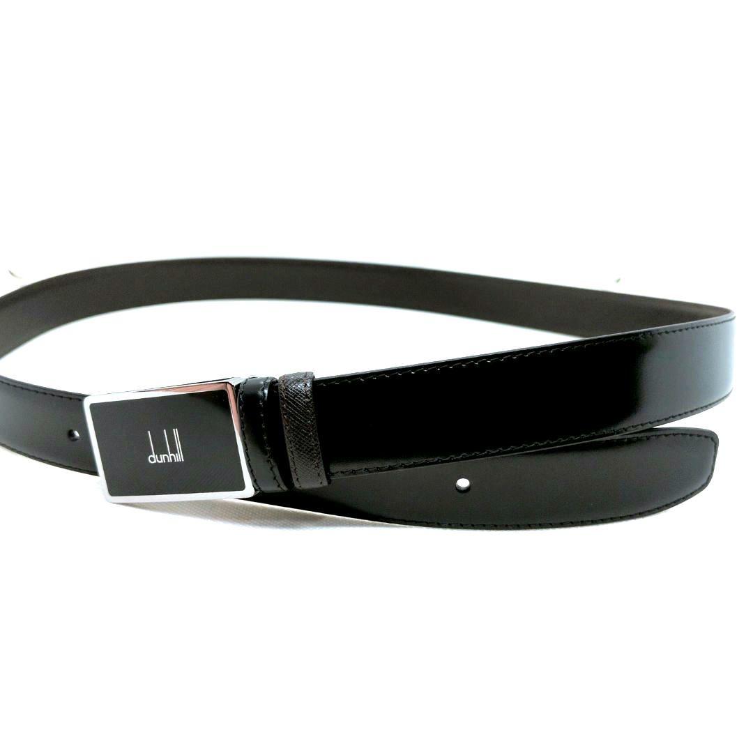 【ほぼ新品 全長121cm!!】ダンヒル　リバーシブル　ベルト　ロゴプレート　革