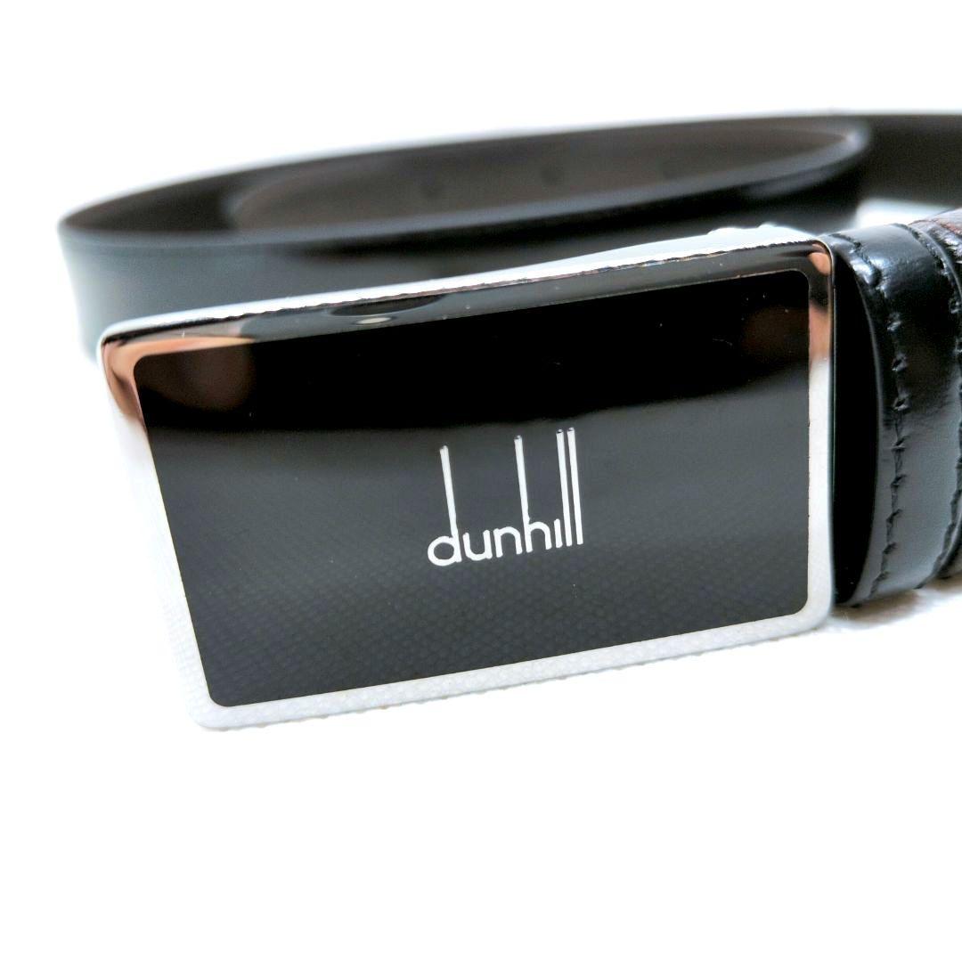 【ほぼ新品 全長121cm!!】ダンヒル　リバーシブル　ベルト　ロゴプレート　革